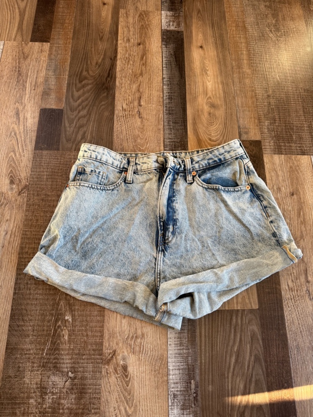 wild fable Light Wash High-Rise Rolled Hem Denim Shorts